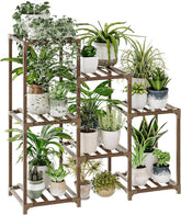 Plant Stand Indoor Plant Shelf Outdoor Wood Plant Rack for Multiple Plants 3 Tiers Ladder Plant Pot Holder for Living Room Patio Boho Home Decor for Gardening