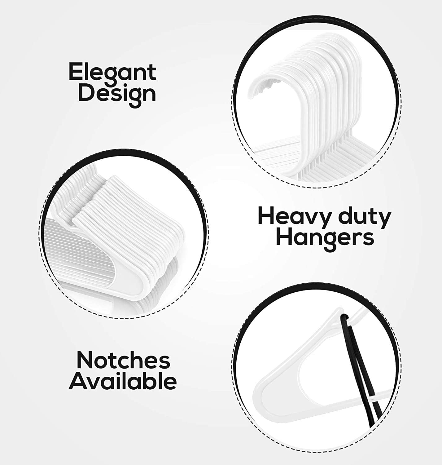 - Plastic Hangers 50 Pack - Perfect Space Saving Clothes Hanger - Durable and Strong Closet Organizers and Storage Makes It Ideal Dorm Room Essentials for Girls or Guys (White)