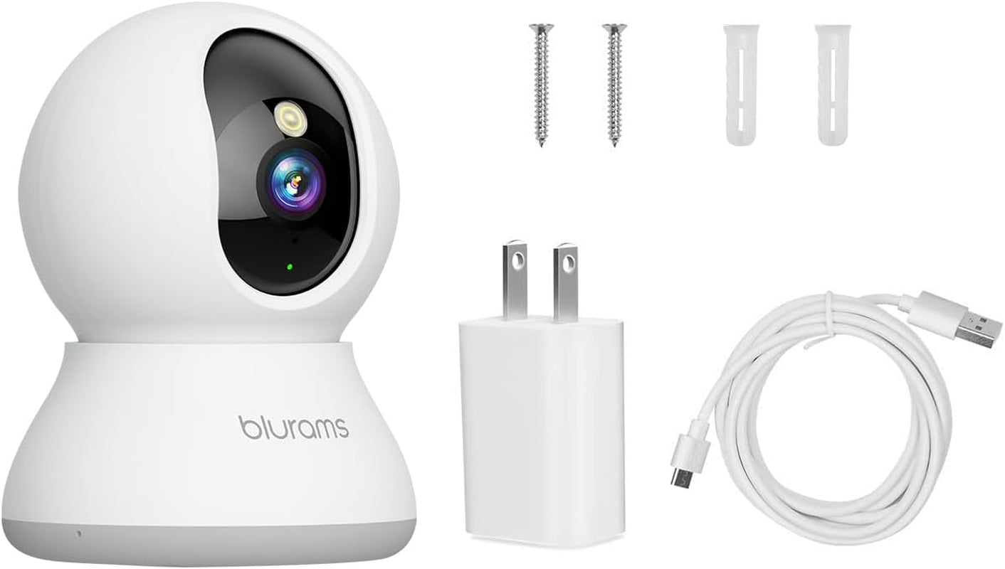 Indoor Camera 2K, Cameras for Home Security 5Ghz, 360° Pet Camera W/Motion Tracking, Phone App, 2-Way Audio, IR Night Vision, Siren, Works with Alexa & Google Assistant