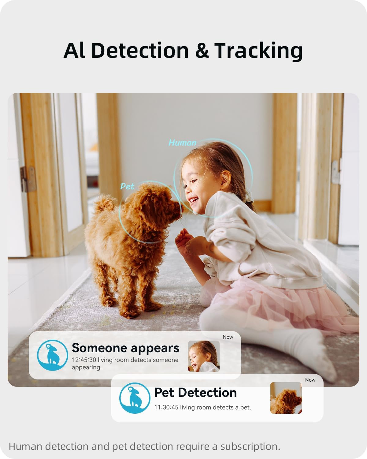Indoor Camera 2K, Cameras for Home Security 5Ghz, 360° Pet Camera W/Motion Tracking, Phone App, 2-Way Audio, IR Night Vision, Siren, Works with Alexa & Google Assistant