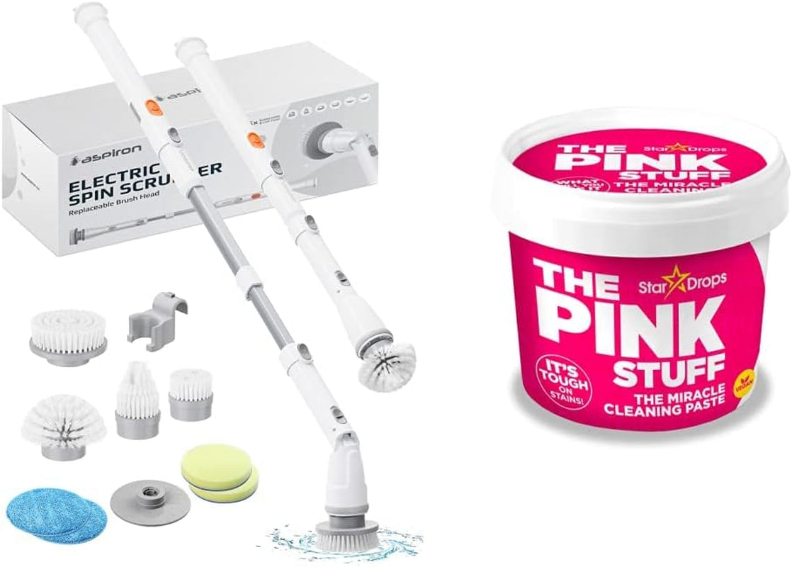 Electric Spin Scrubber,  Cordless Electric Scrubber & Stardrops - the Pink Stuff - the Miracle All Purpose Cleaning Paste