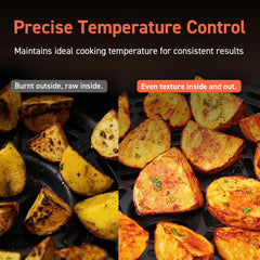 Air Fryer 9-In-1, Compact & Large 6-Qt, Fast Turbo Modes, 90–450°F Precise Heat for Even Results, up to 95% Less Oil*, Roast, Bake, Dry, Reheat, Frozen, Broil, Proof, 120V, Turboblaze, Grey