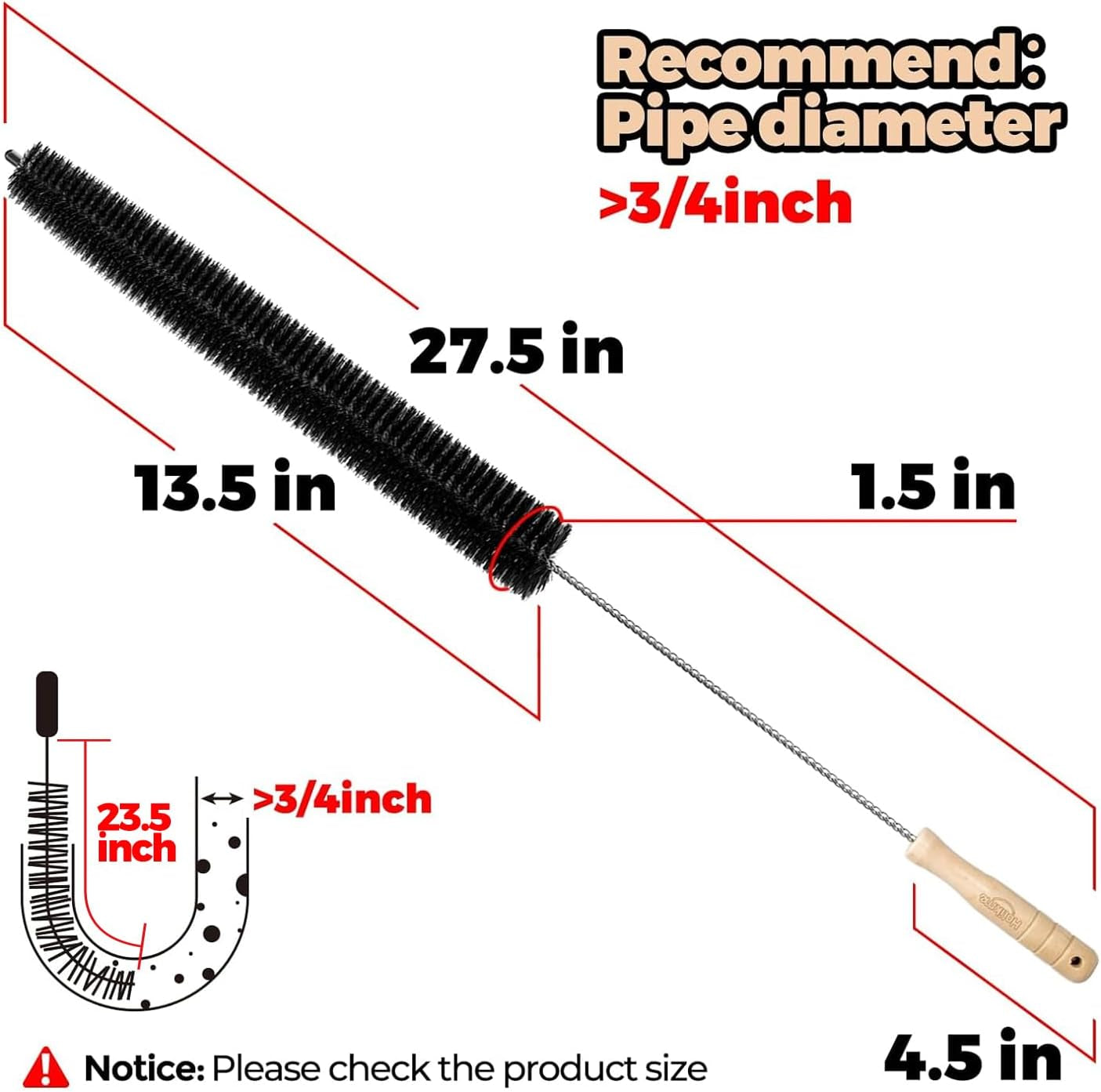 Dryer Vent Cleaner Kit 2 Pack - Household Cleaning Supplies 304 Stainless Steel Dryer Lint Brush, Home Essentials for Lint Trap Dust & Pet Hair