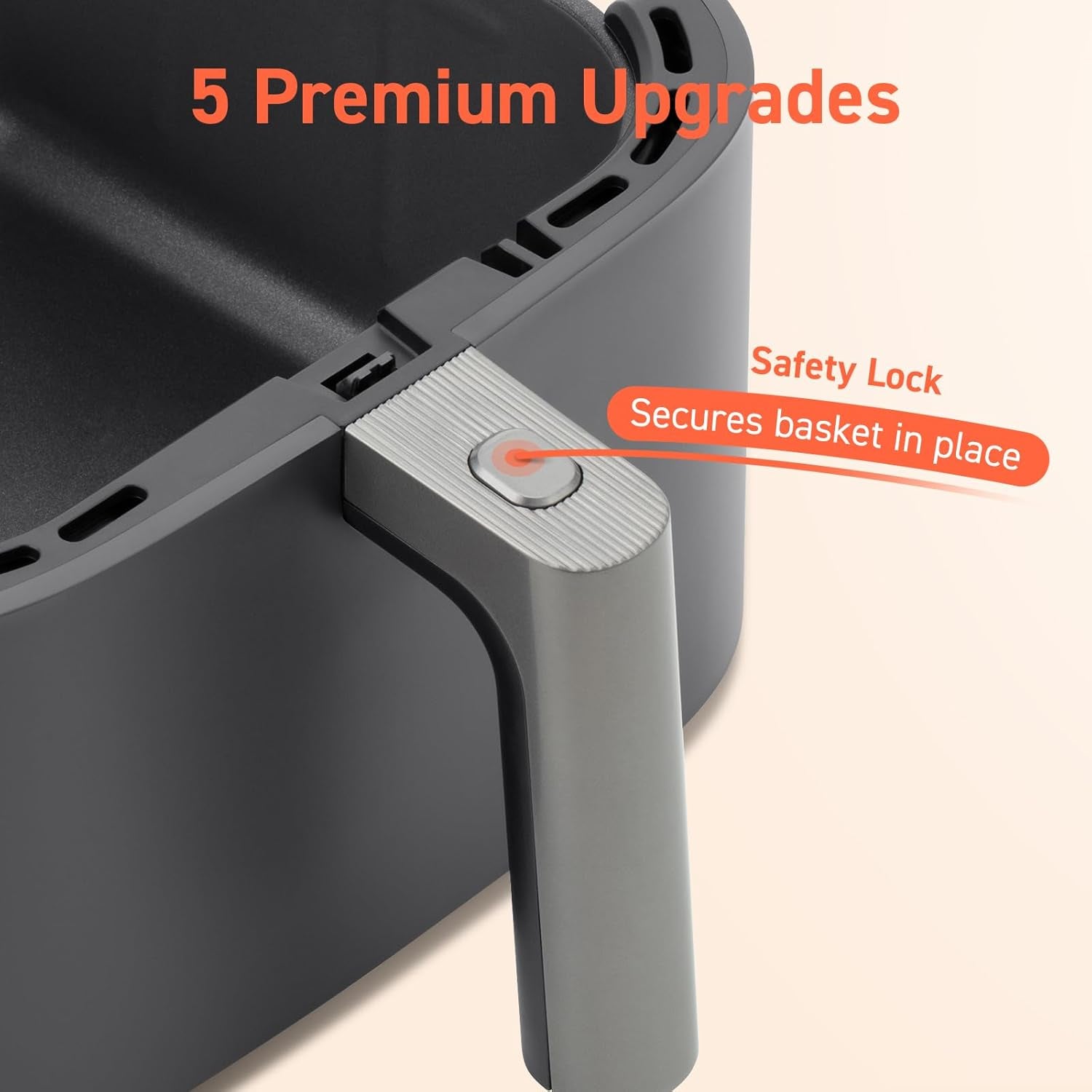 Air Fryer 9-In-1, Compact & Large 6-Qt, Fast Turbo Modes, 90–450°F Precise Heat for Even Results, up to 95% Less Oil*, Roast, Bake, Dry, Reheat, Frozen, Broil, Proof, 120V, Turboblaze, Grey